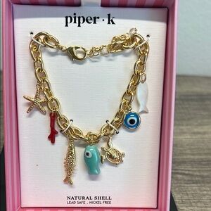 Piper K | Nautical Motif Natural Shell Charm Bracelet